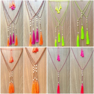 colorful mix beads seawater pearl necklaces tassels fashion free shipping